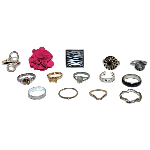 Jewelry - Vintage Costume Ring Lot - Silver & Gold Tones